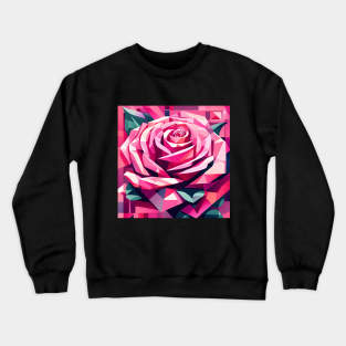 Pink Polygon Rose Crewneck Sweatshirt